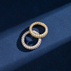 Ice Stone 3-Sides Diamond Iced Out Brass Ring