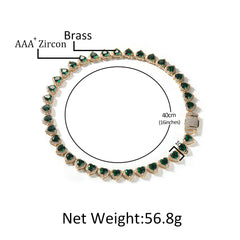 Ice Stone Colorful Heart Shape Tennis Necklace