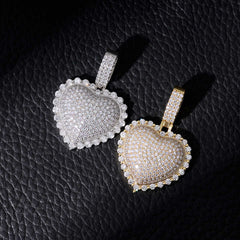 Ice Stone Heart Pendant Jewelry Set Women