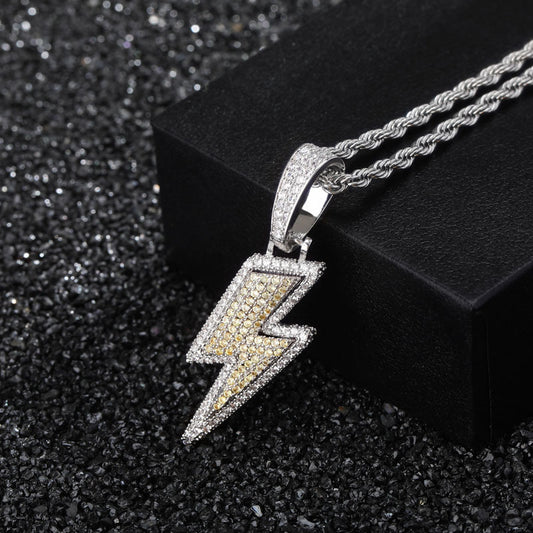 Ice Stone Lightning Pendant with Tennis Chain
