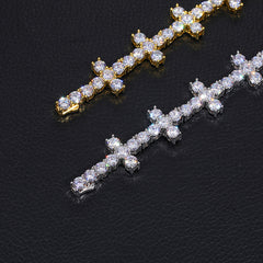 Ice Stone 5mm Cross Diamond Tennis Necklace
