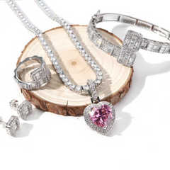 Ice Stone White Gold Jewelry Set Women