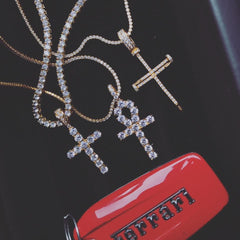 Ice Stone AAA Zircon Diamond Jesus Cross Pendant Necklace