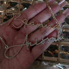 Ice Stone Shiny Stainless Steel Custom Name Necklace