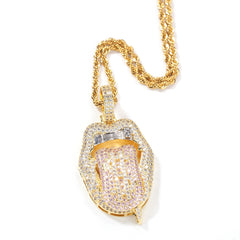Ice Stone Dollar Sign Tongue Lips Pendant Hip Hop