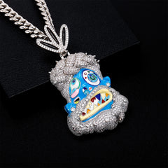 Ice Stone Iced Out Cartoon Diamond Pendant