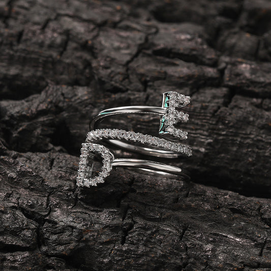 Ice Stone Custom 18K Gold Plated Name Ring