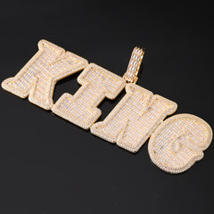 Ice Stone Italic Large Ladder Zircon Letter Necklace