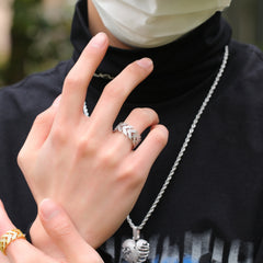 Ice Stone Sterling Silver Baguette Hip Hop Ring