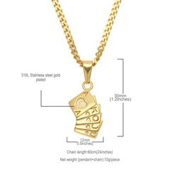 Ice Stone Iced Out Gold Pendant Necklace