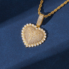 Ice Stone Heart Pendant Jewelry Set Women