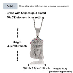 Ice Stone Iced Out Big Jesus Pendant
