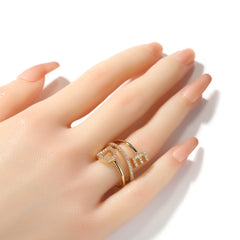 Ice Stone Custom 18K Gold Plated Name Ring