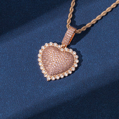 Ice Stone Heart Pendant Jewelry Set Women