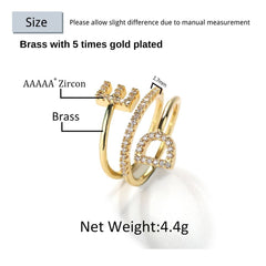 Ice Stone Custom 18K Gold Plated Name Ring