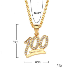 Ice Stone Iced Out Gold Pendant Necklace