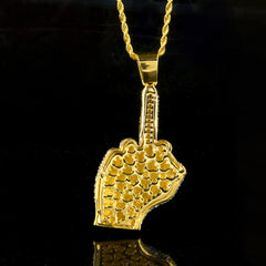 Ice Stone Hip Hop Gold Rhinestone Pendant Necklace