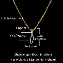 Ice Stone 20mm Prong Cuban Link Initial Necklace