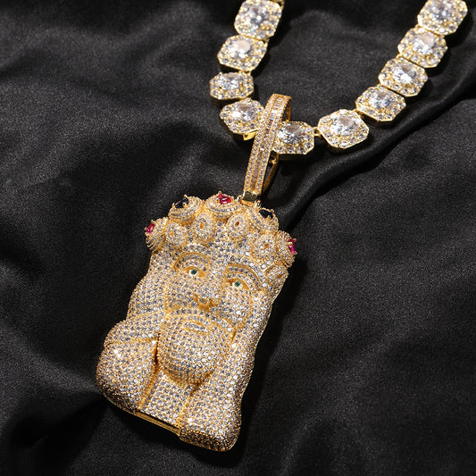 Ice Stone Iced Out Big Jesus Pendant