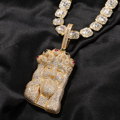 Ice Stone Iced Out Big Jesus Pendant