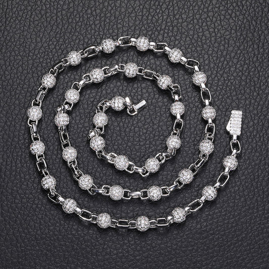 Ice Stone 6mm Beaded Iced Out Necklace