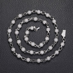 Ice Stone 6mm Beaded Iced Out Necklace