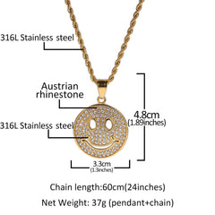 Ice Stone Iced Out Gold Pendant Necklace