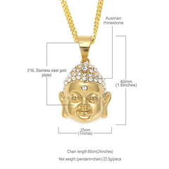 Ice Stone Iced Out Gold Pendant Necklace