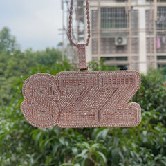 Ice Stone Baguette Custom Name Pendant Chain