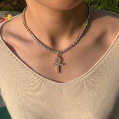 Ice Stone AAA Zircon Diamond Jesus Cross Pendant Necklace