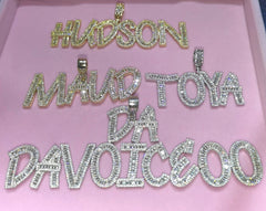 Ice Stone Custom Initial CZ Pendant Necklace