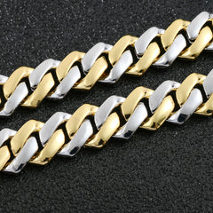Ice Stone 14mm Two Tone CZ Cuban Chain