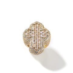 Ice Stone Hip Hop Iced Out Cross Ring