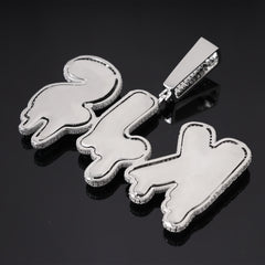 Ice Stone Water Drop Double Layer Name Necklace