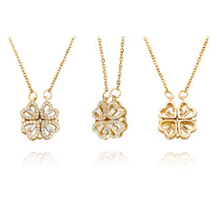 Ice Stone Lucky Clover Zircon Necklace Women