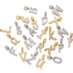 Ice Stone Iced Out Baguette Initials Necklace