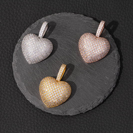 Ice Stone Multicolor Iced Out Heart Pendant