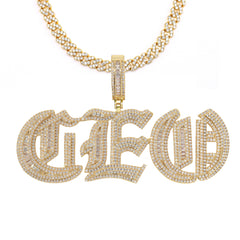 Ice Stone Custom Diamond Greek Elephant Pendant Necklace