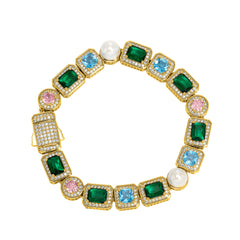 Ice Stone 10mm Multicolor Iced Out Necklace