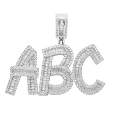 Ice Stone Iced Out Baguette Initials Necklace