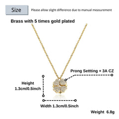 Ice Stone Lucky Clover Zircon Necklace Women