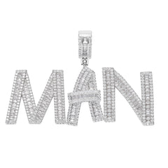 Ice Stone Iced Out Baguette Initials Necklace