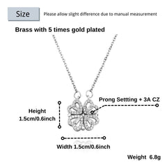 Ice Stone Lucky Clover Zircon Necklace Women