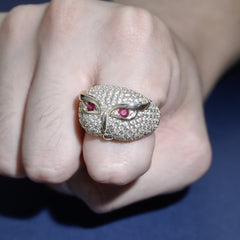 Ice Stone Iced Out Owl Hip Hop Rings
