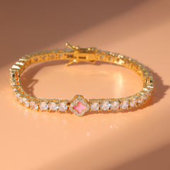 4mm Clover CZ Tennis Chain Colorful Jewelry