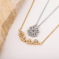 Ice Stone Lucky Clover Zircon Necklace Women