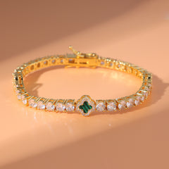 4mm Clover CZ Tennis Chain Colorful Jewelry