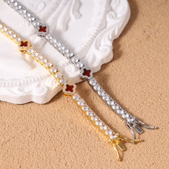 4mm Clover CZ Tennis Chain Colorful Jewelry