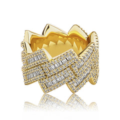 Ice Stone Gold Plated Miami Cuban Diamond Ring