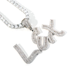 Ice Stone Custom Initial CZ Pendant Necklace